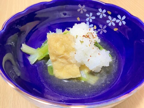 しろなと油揚げの煮物　大根おろし和え